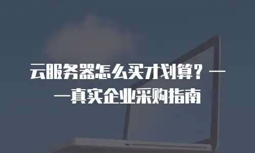 云服务器怎么买才划算？&mdash;&mdash;真实企业采购指南