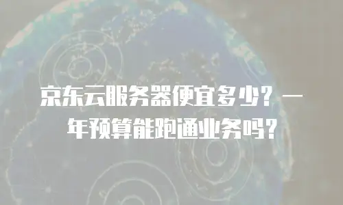 京东云服务器便宜多少？一年预算能跑通业务吗？
