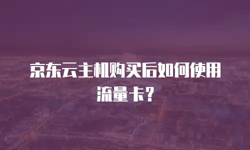 京东云主机购买后如何使用流量卡？