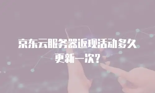 京东云服务器返现活动多久更新一次？