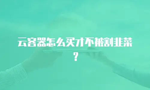 云容器怎么买才不被割韭菜？