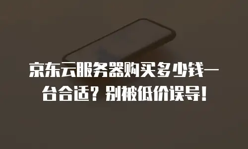 京东云服务器购买多少钱一台合适？别被低价误导！