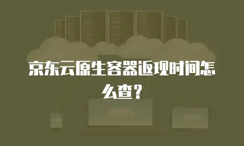 京东云原生容器返现时间怎么查？