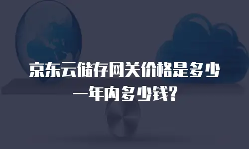 京东云储存网关价格是多少一年内多少钱？