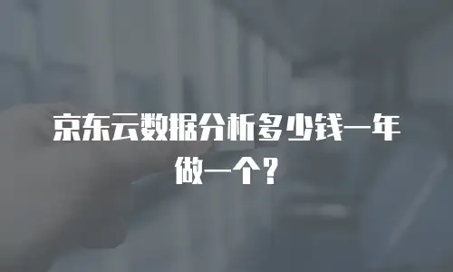 京东云数据分析多少钱一年做一个？