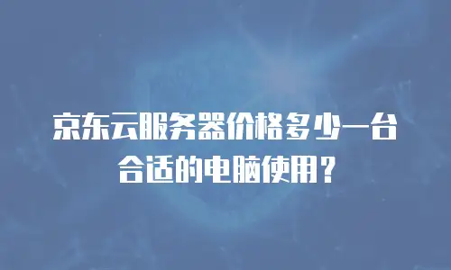 京东云服务器价格多少一台合适的电脑使用？