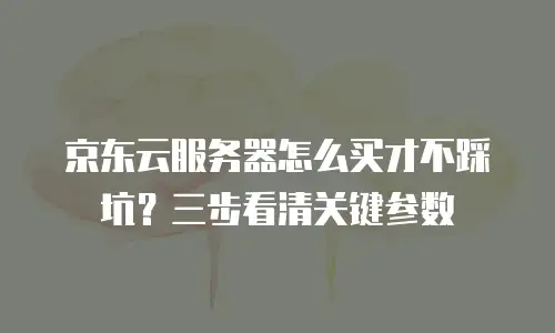 京东云服务器怎么买才不踩坑？三步看清关键参数