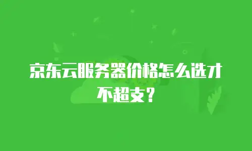 京东云服务器价格怎么选才不超支？