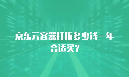 京东云容器打折多少钱一年合适买？