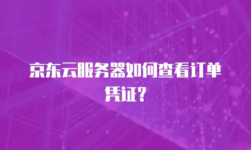 京东云服务器如何查看订单凭证？