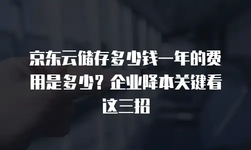 京东云储存多少钱一年的费用是多少？企业降本关键看这三招