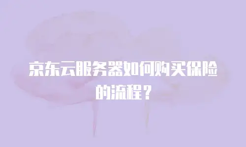 京东云服务器如何购买保险的流程？
