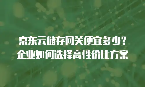 京东云储存网关返佣