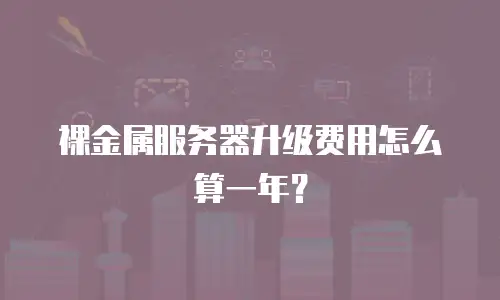 裸金属服务器升级费用怎么算一年？