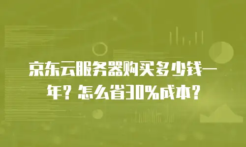 京东云服务器购买多少钱一年？怎么省30%成本？