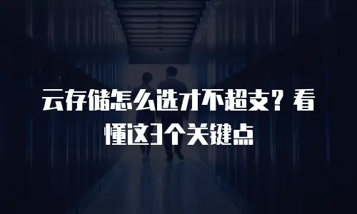 云存储怎么选才不超支？看懂这3个关键点