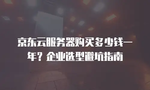 京东云服务器购买多少钱一年？企业选型避坑指南