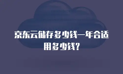 京东云储存多少钱一年合适用多少钱？