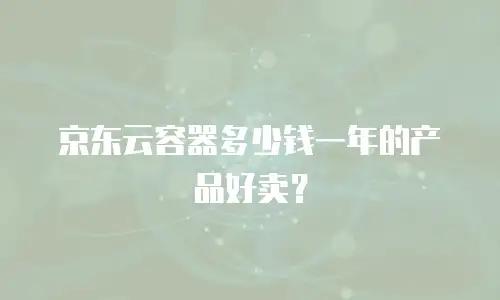 京东云容器多少钱一年的产品好卖？