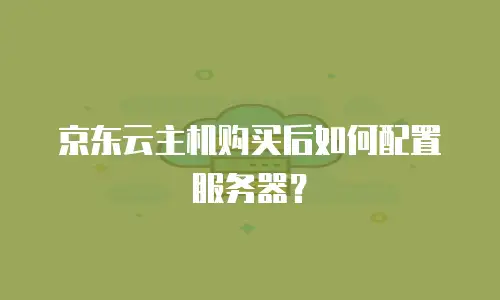 京东云主机购买后如何配置服务器？