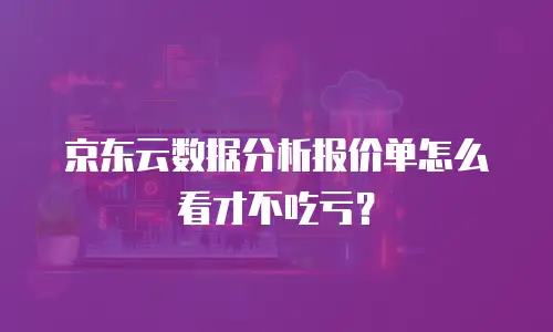 京东云数据分析报价单怎么看才不吃亏？