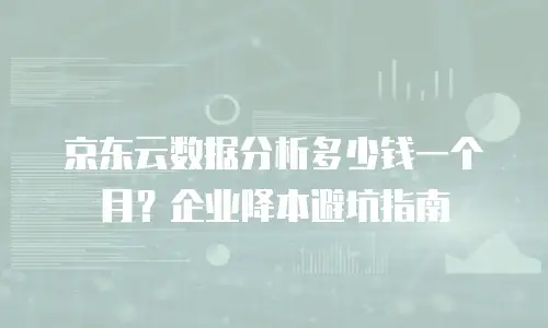 京东云数据分析多少钱一个月？企业降本避坑指南