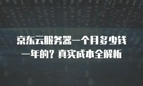 京东云服务器一个月多少钱一年的？真实成本全解析