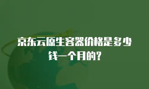 京东云原生容器价格是多少钱一个月的？