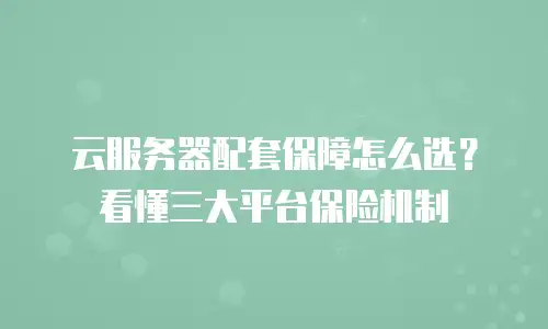 云服务器配套保障怎么选？看懂三大平台保险机制