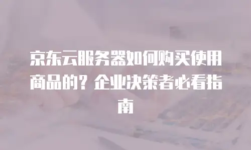京东云服务器如何购买使用商品的？企业决策者必看指南