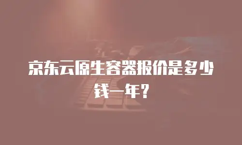 京东云原生容器报价是多少钱一年？