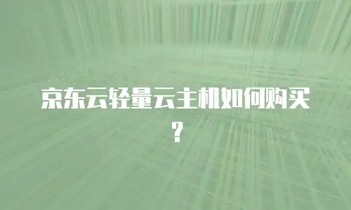 京东云轻量云主机如何购买？