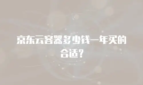 京东云容器多少钱一年买的合适？