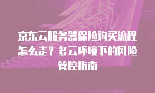 京东云服务器保险购买流程怎么走？多云环境下的风险管控指南