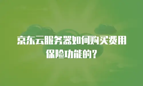 京东云服务器如何购买费用保险功能的？