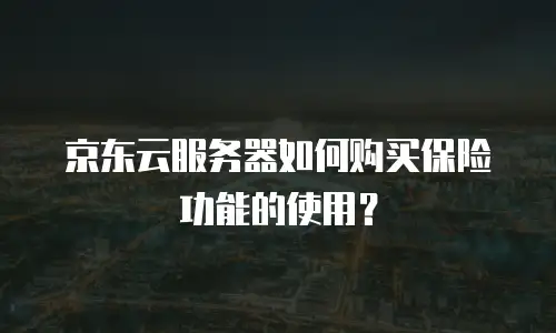 京东云服务器如何购买保险功能的使用？