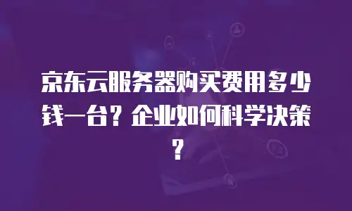 京东云服务器购买费用多少钱一台？企业如何科学决策？