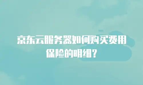 京东云服务器如何购买费用保险的明细？