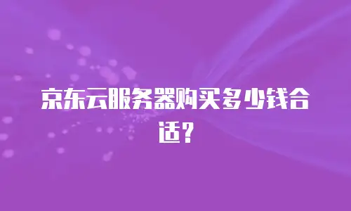 京东云服务器购买多少钱合适？