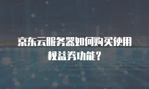 京东云服务器如何购买使用权益券功能？