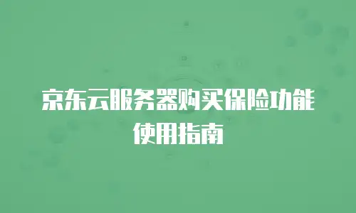 京东云服务器购买保险功能使用指南
