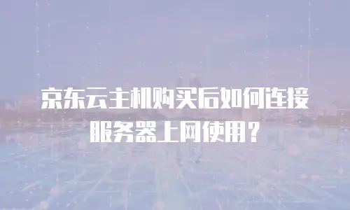 京东云主机购买后如何连接服务器上网使用？