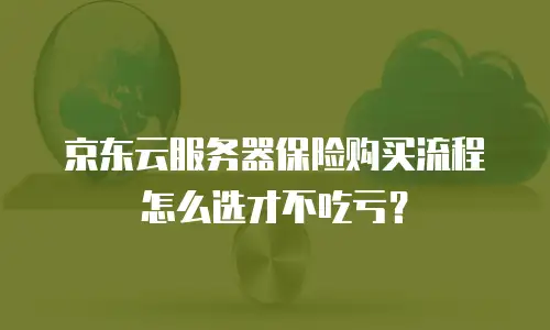 京东云服务器保险购买流程怎么选才不吃亏？