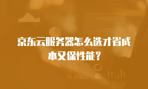 京东云服务器怎么选才省成本又保性能？