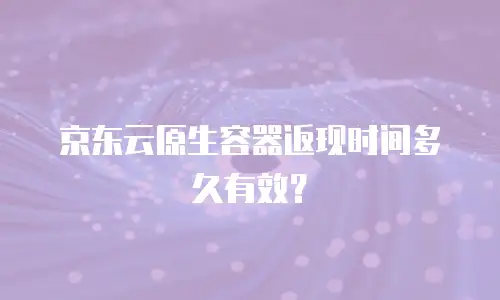 京东云原生容器返现时间多久有效？