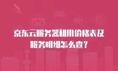 京东云服务器租用价格表及服务明细怎么查？