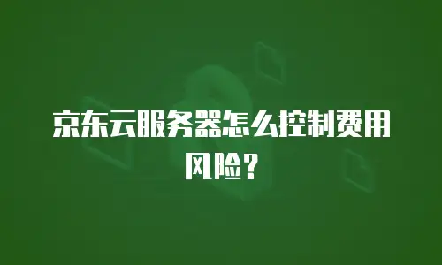京东云服务器怎么控制费用风险？
