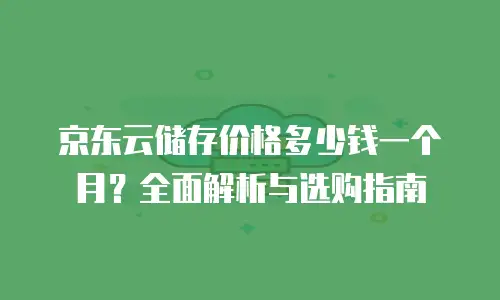 京东云储存价格多少钱一个月？全面解析与选购指南