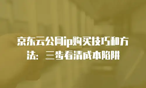 京东云公网ip购买技巧和方法：三步看清成本陷阱