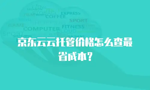 京东云云托管价格怎么查最省成本？